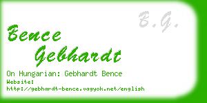 bence gebhardt business card